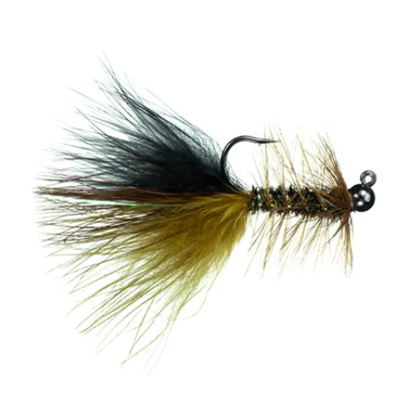 Thin Mint Woolly Bugger Jig – Black Marabou & Flash 1