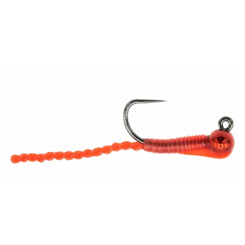 Twisted Worm Fly In Bold Red – Flexible Trout Streamer 1