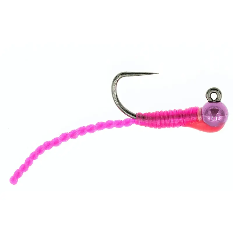 Twisted Worm Fly In Vibrant Pink – Soft Plastic Imitation 1