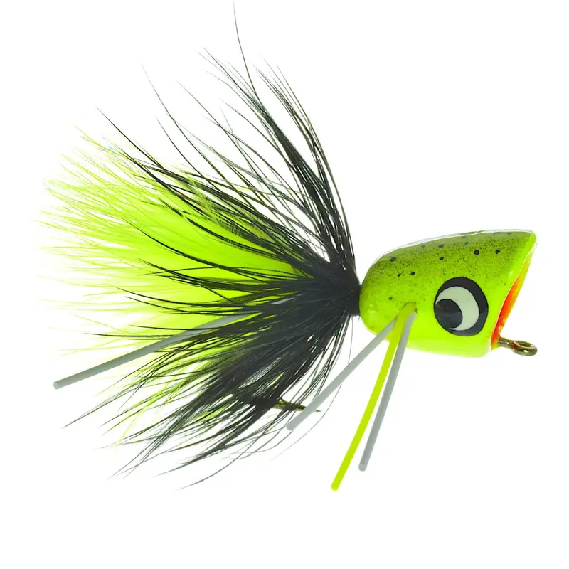 Umpqua Chartreuse Splatter Bass Popper 1