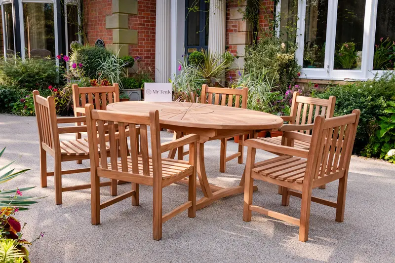 Uppingham Six-Piece Teak Garden Furniture Set 1