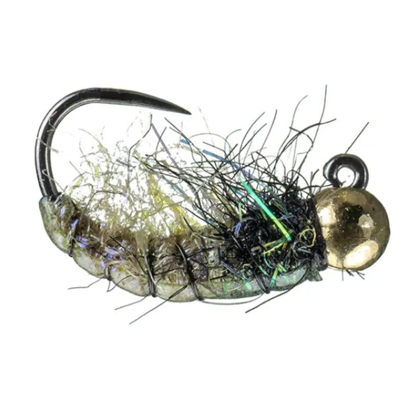 Uv Caddis Pupa Jig – Olive, Tied On Premium Hook 1