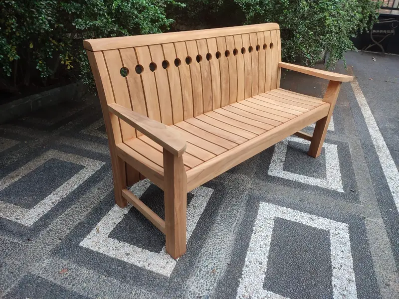 Westfield Teak Bench – Three-Seat Outdoor Seating With Extra-Thick Slats 1