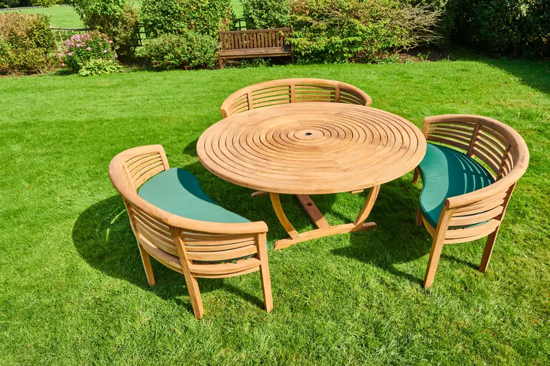 Windsor 9-Seat Teak Outdoor Dining Bench Set 1