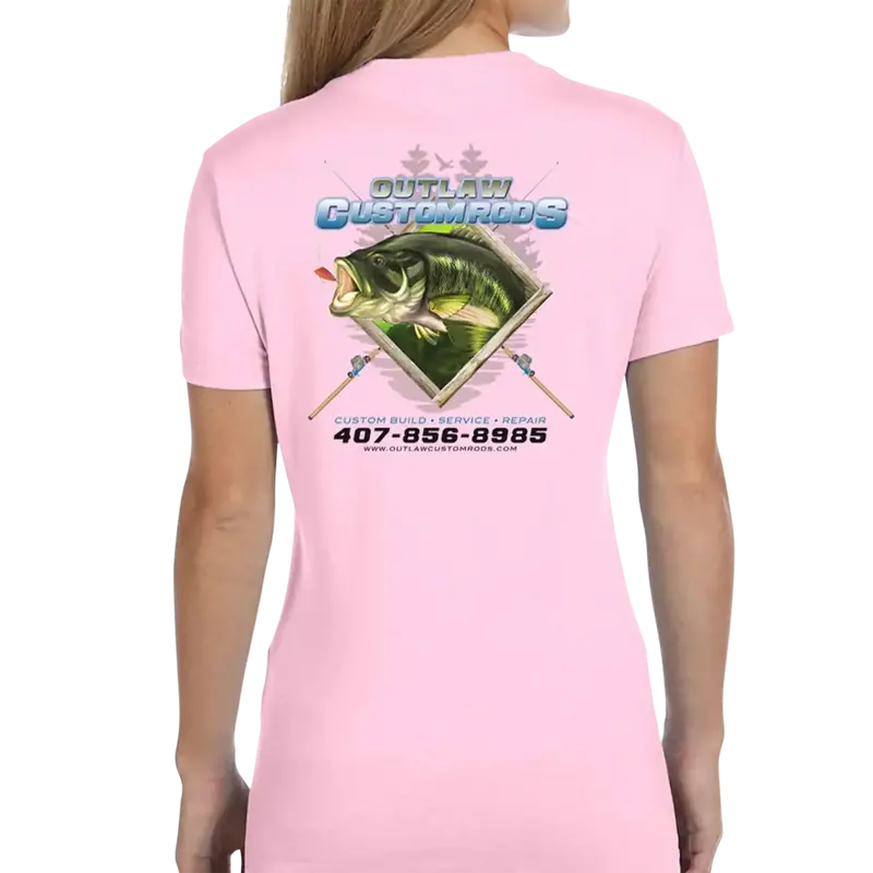 Women'S Largemouth Bass T-Shirt Featuring Lure Chase Design 1