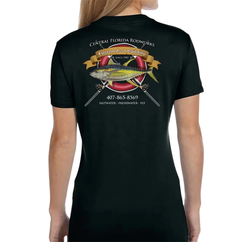 Women'S Life Ring T-Shirt With Intersecting Fishing Rods 1