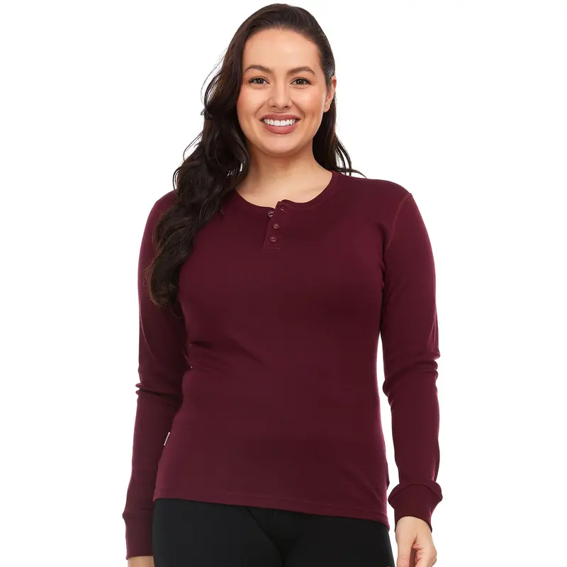 Women’S Midweight Merino Wool Henley Top