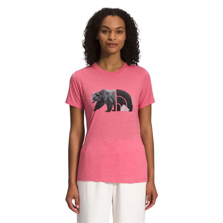 Women'S Tri-Blend Bear Graphic Tee – Soft Short-Sleeve Cotton Blend Top 1